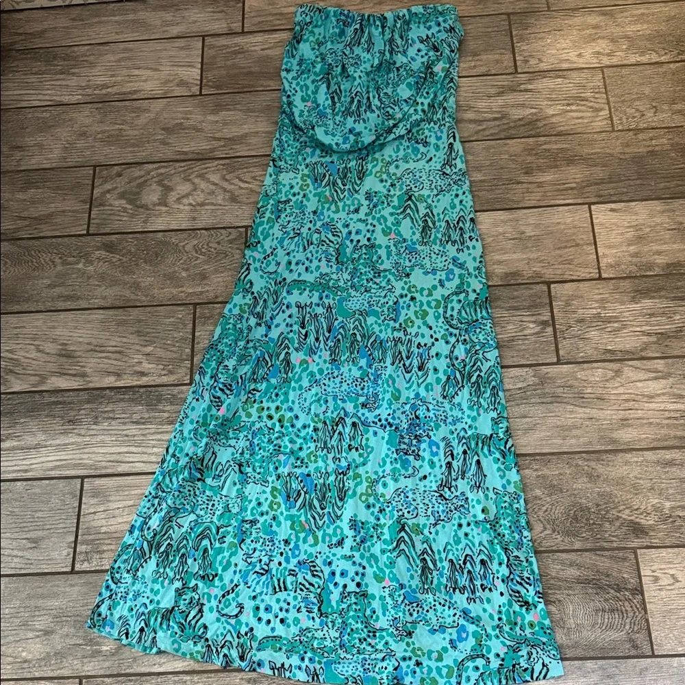 Lilly Pulitzer Marlisa Morada Strapless Maxi Dress Escape to The Everglades XS - Picture 1 of 3